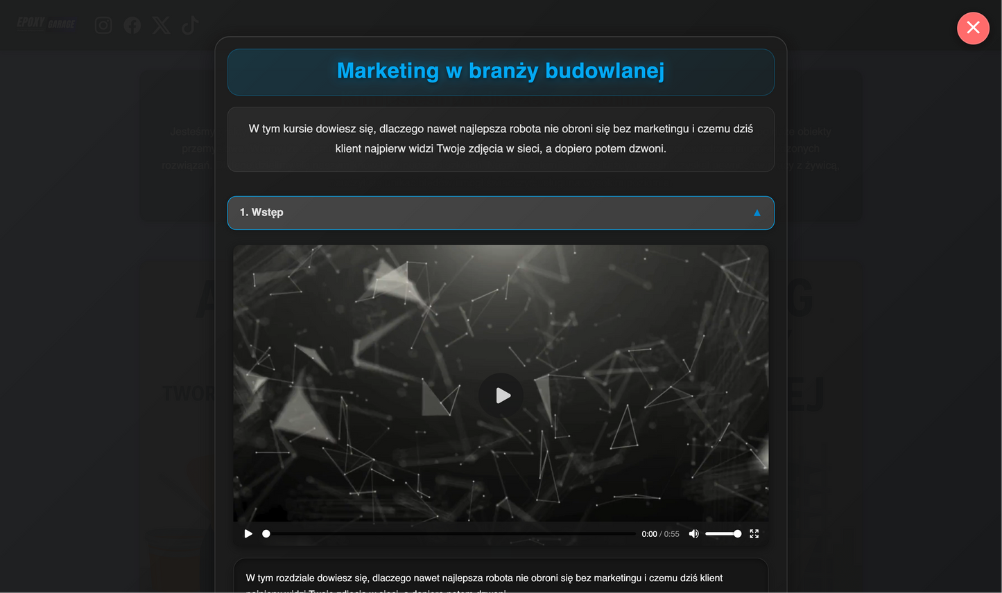 Szkolenie online – Naucz się tworzenia posadzek z żywicy epoksydowej. Mój sklep