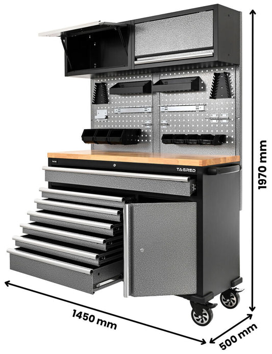 Meble garażowe, warsztatowe ocynkowane TAGRED regał, szafka do warsztatu, garażu EpoxyGarage posadzki żywiczne