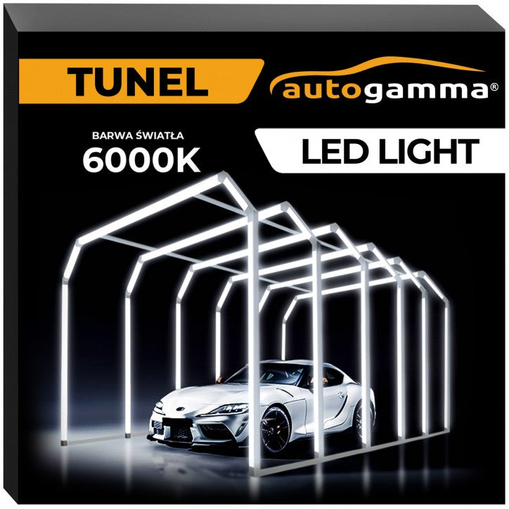 Tunel LED 6000K System Oświetlenia Garaż Warsztat Detailing 620 cm x 315 cm x 261 cm PDR EpoxyGarage posadzki żywiczne