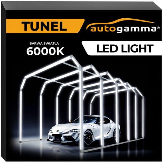 Tunel LED 6000K System Oświetlenia Garaż Warsztat Detailing 620 cm x 315 cm x 261 cm PDR EpoxyGarage posadzki żywiczne